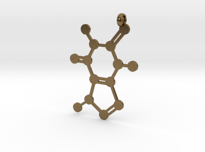 Caffeine molecule charm 3d printed