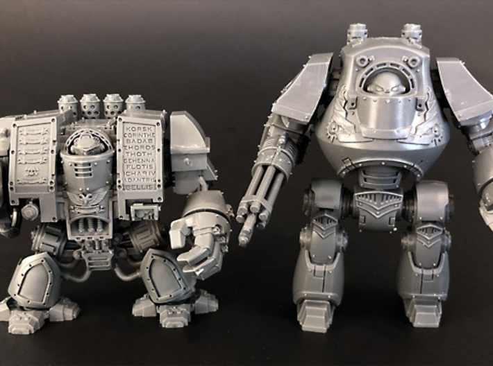 Marine Dreadnought Extension Kit V4 3d printed Side by side without kit. 