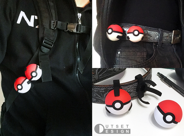 Small pokeball holder - Clip version - 1:1 scale 3d printed