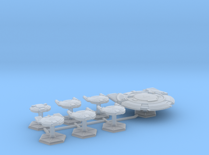 7000 Scale Andromedan Fleet Dominator Collection 3d printed