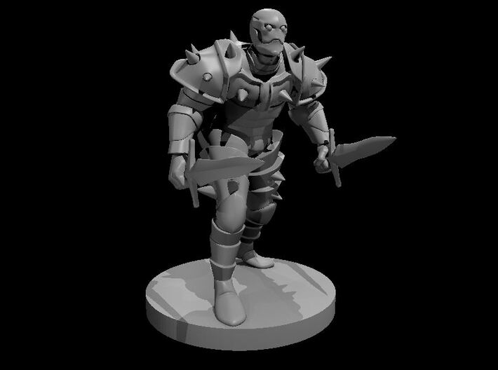 Warforged Barbarian with Two Swords Spiked Armor 3d printed