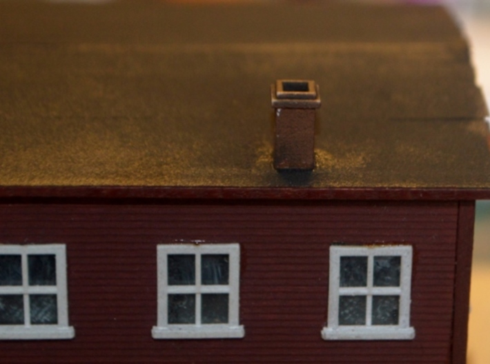 N-Scale Box & Crate Factory Details 3d printed Painted Production Sample - Chimney