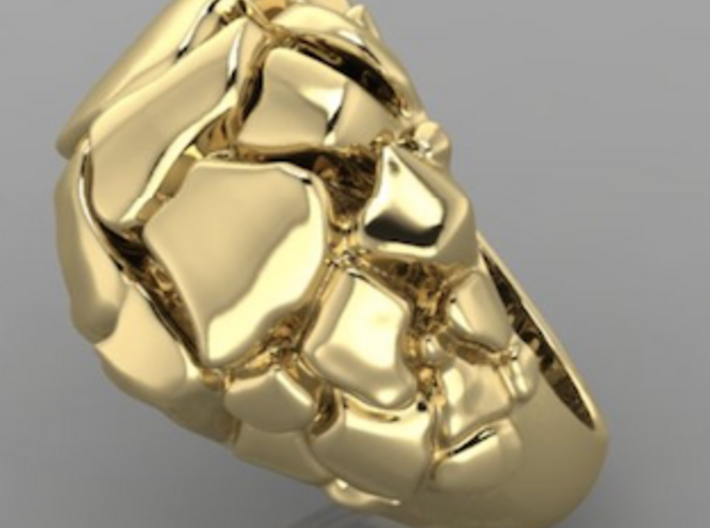 Man's "FUTURE Ring" 14k yellow gold with 573 code 3d printed 