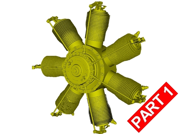 1/4 scale Gnome 7 Omega rotary engine part 1 of 2 3d printed