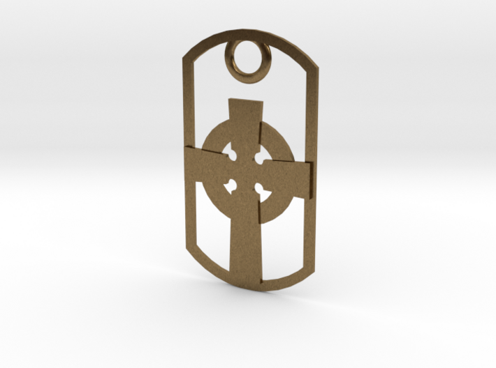 Celtic-style Ionian Cross dog tag 3d printed