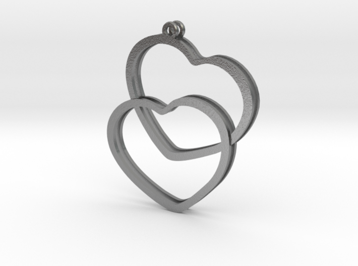 2 Hearts earrings 3d printed
