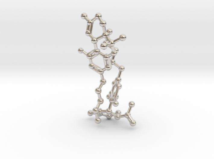THC + CBD Molecule Earrings 3d printed