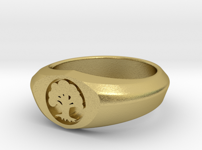 MTG Forest Mana Ring (Size 14) 3d printed