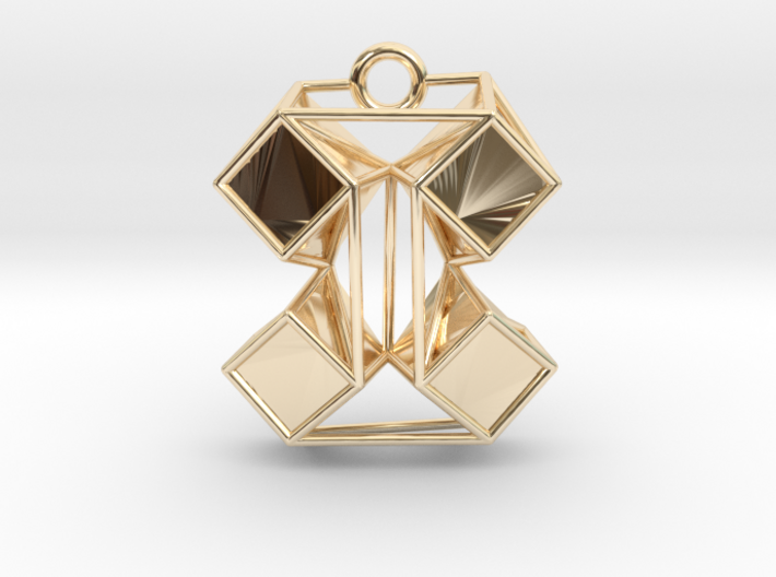 Origami-inspired pendant - &quot;extruded boxes&quot; 3d printed