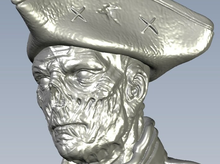 1/9 scale zombie pirate of the Caribbean bust 3d printed 