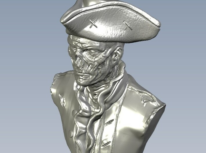 1/9 scale zombie pirate of the Caribbean bust 3d printed 