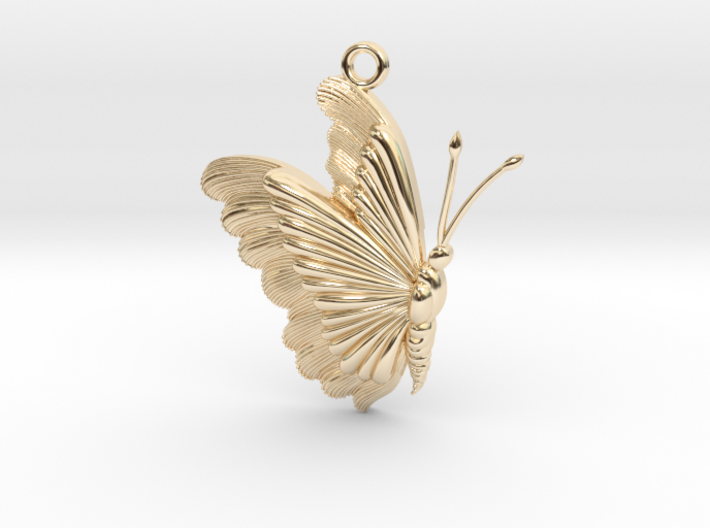 Detailed Butterfly Pendant 3d printed