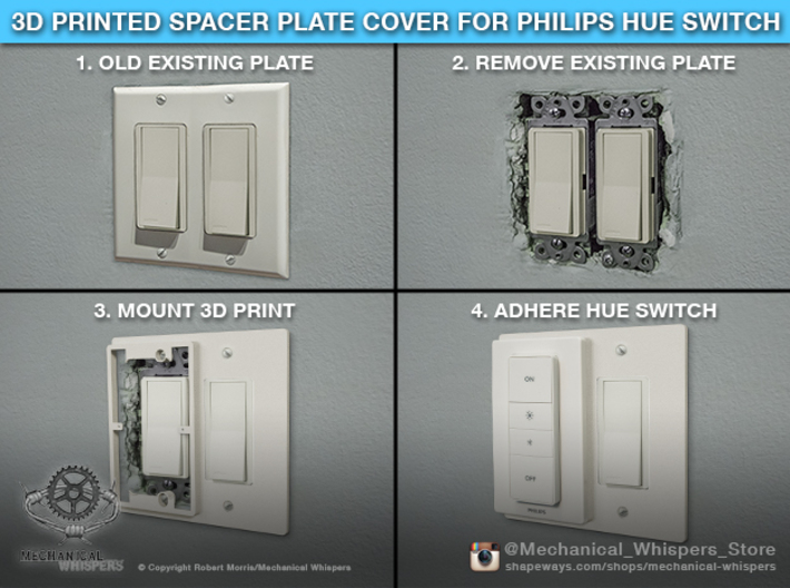 Philips Switch Decora Double Plate (Set of 2) 3d printed