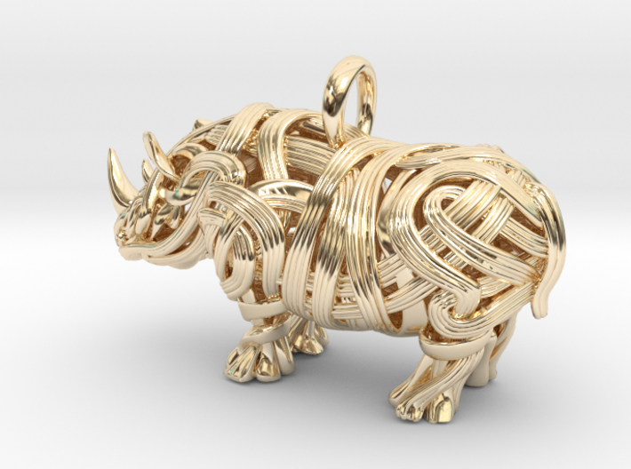 The Rhino Pendant 3d printed