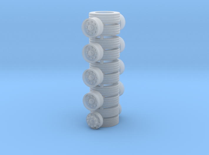 GMC 10 Wheel Wheels &amp; Rims Only 1-72 Scale 3d printed