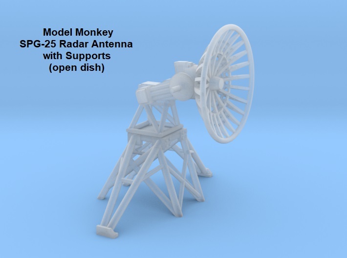 1/72 SPG-25 Radar Antenna, open dish with supports 3d printed 