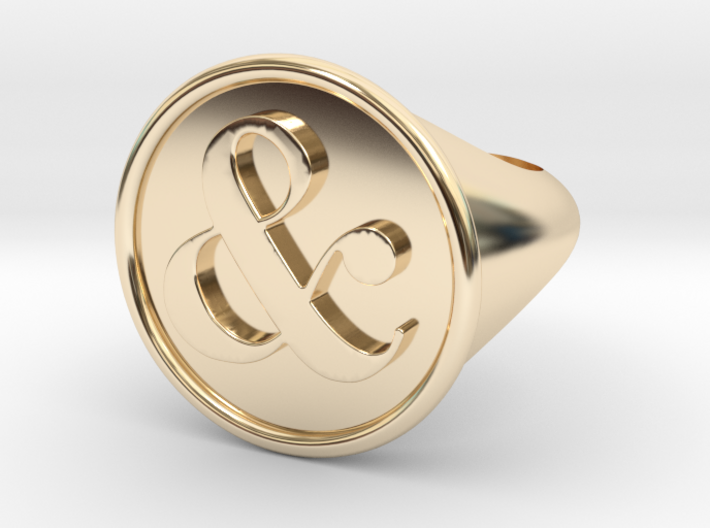 &amp; Signet Ring - Size 7.5 3d printed