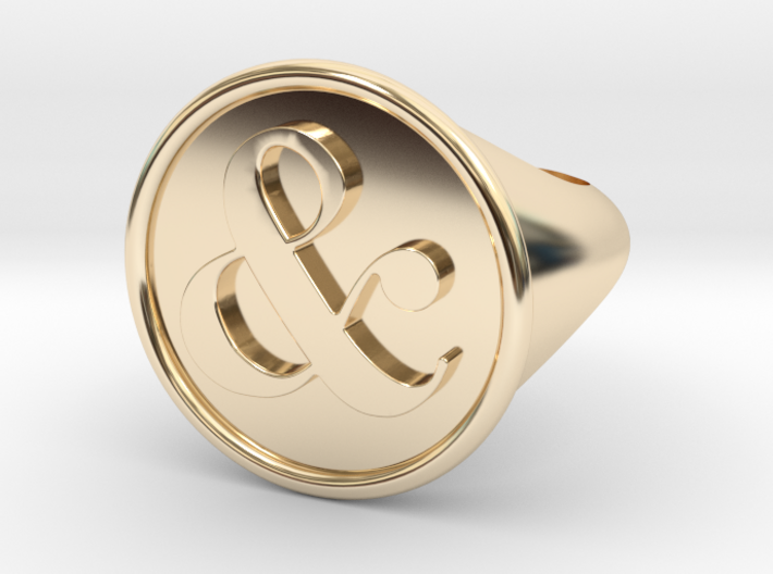 &amp; Signet Ring - Size 7 3d printed