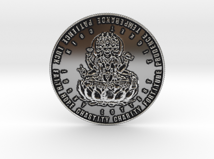 Coin of 9 Virtues Lord Brahma 3d printed