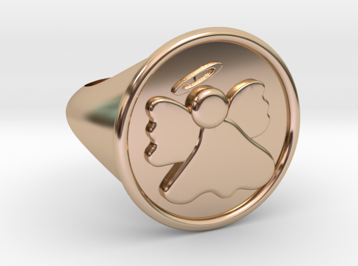 Dainty Angel Signet Ring Size 6.0 3d printed