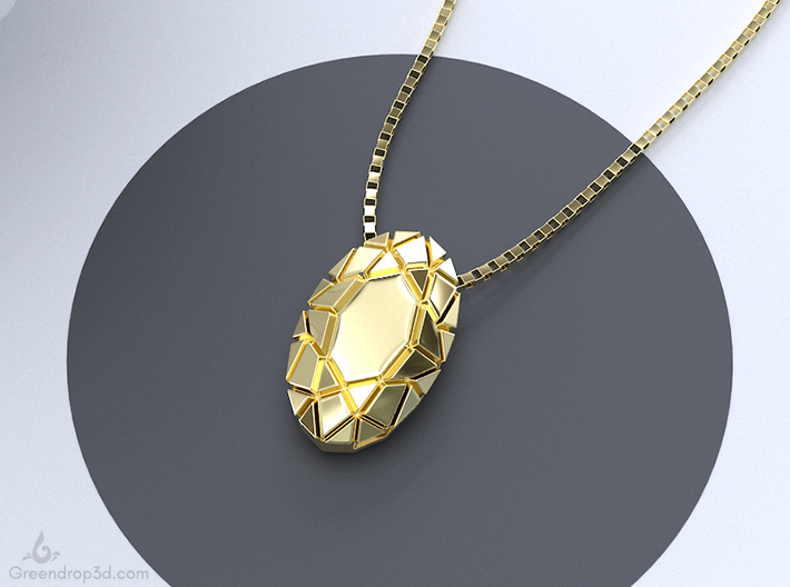 Two Faces Oval Pendant 3d printed 