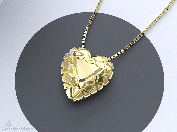 Two Faces Heart Pendant 3d printed 