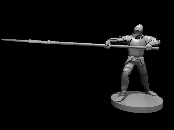 Human Armored Fighter with Lance 3d printed