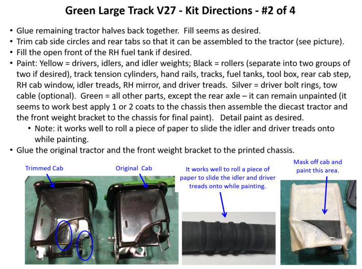 V27-GREEN 2015-XX LARGE TRACKED, SWINGING DRAWBAR 3d printed 