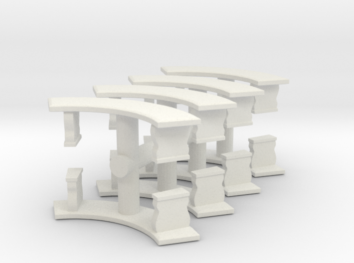 Curved Garden Bench (x8) 1/76 3d printed