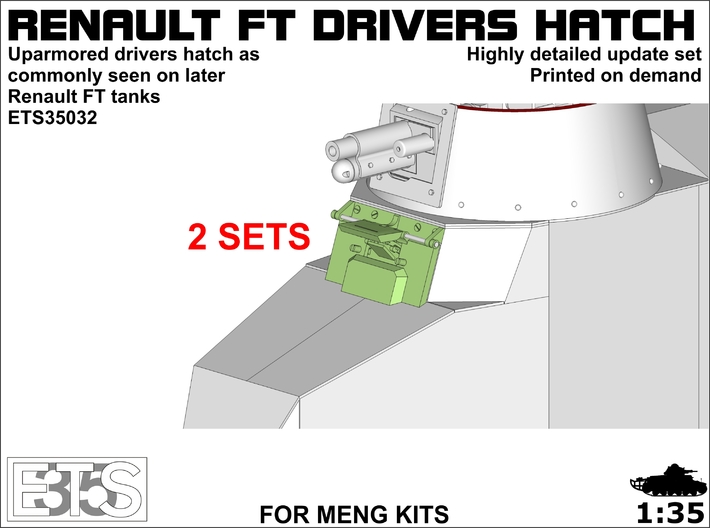 ETS35032- FT late drivers hatch 2x  3d printed Boxart - green parts included in set