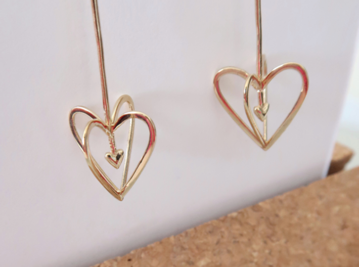 Heart Crown Earrings 3d printed
