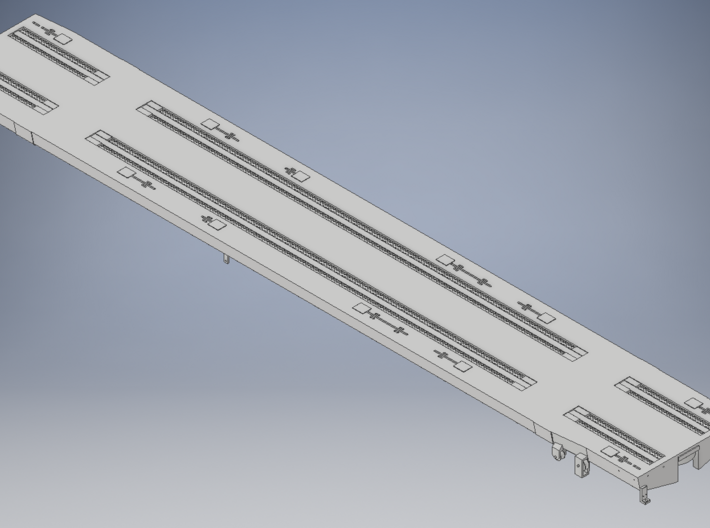 DODX Flatcar - Vehicle Deck and Frame 3d printed view of deck topside