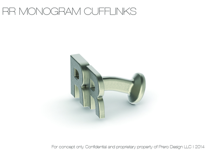 Monogram Cufflinks RR 3d printed 