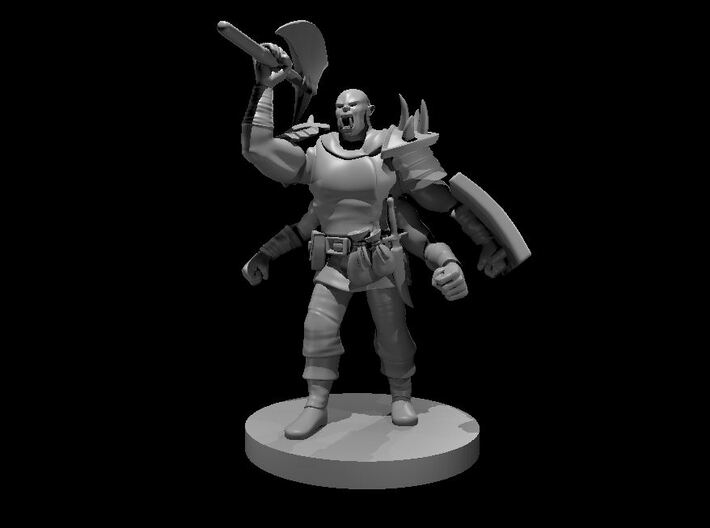 Half Orc Four Armed Barbarian 3d printed
