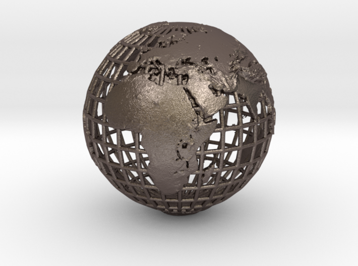 earth in mesh with relief 3d printed