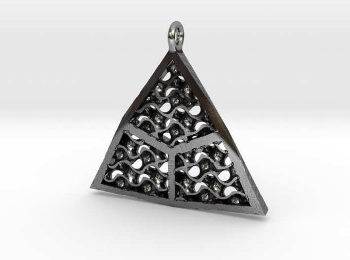 Triangulated Gyroid Pendant 3d printed