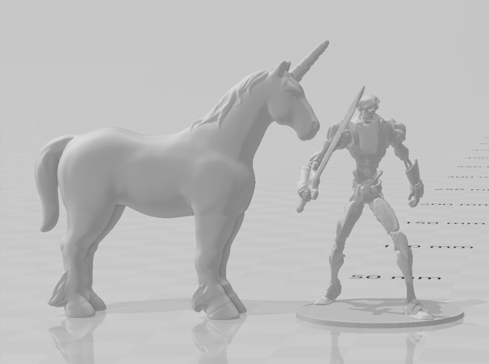 Unicorn 1/60 DnD miniature fantasy games and rpg 3d printed 