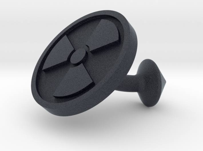 SINGLE Cufflink for NUKE - Nuclear Hazard 3d printed