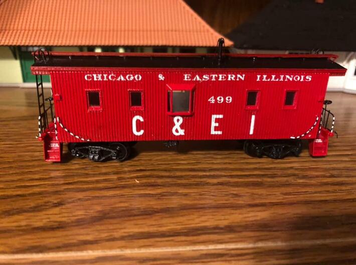 C&EI Bay Window Caboose Body HO Scale 3d printed Finished model 