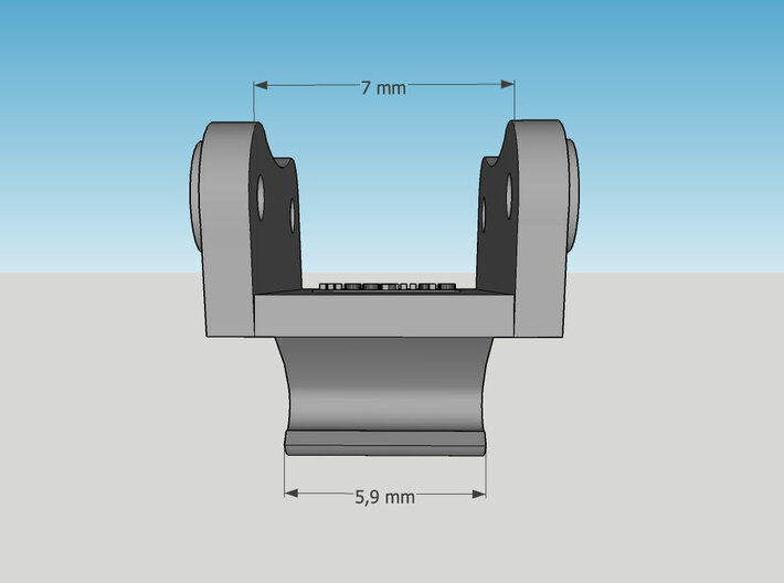 1:50 - Quick Coupler SET for 20-25t excavators 3d printed Larghezza 7 mm - 7 mm width