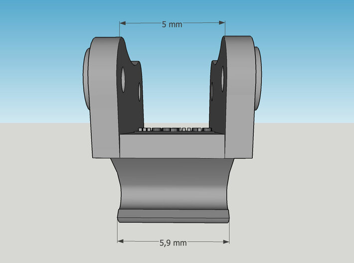 1:50 - Quick Coupler SET for 20-25t excavators 3d printed Larghezza 5 mm - 5 mm width