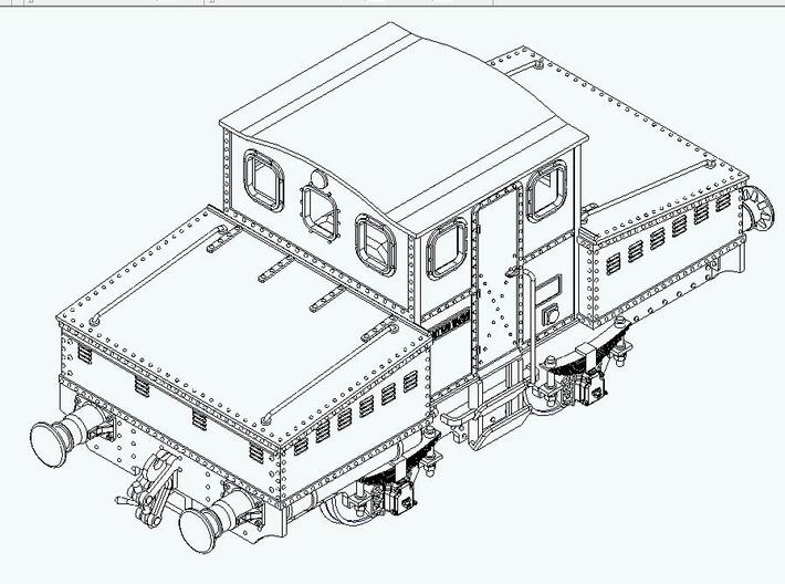 Caisse locotracteur électrique Milhoud type AM220R 3d printed 