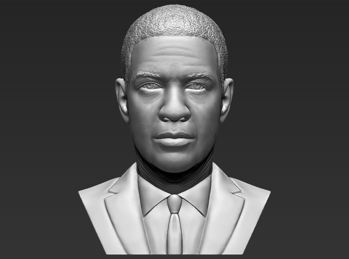 Denzel Washington bust 3d printed