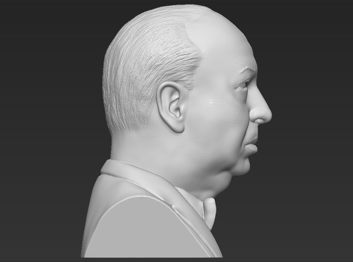 Alfred Hitchcock bust 3d printed 