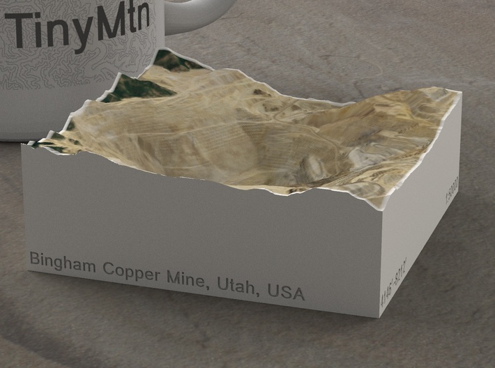 Bingham Copper Mine (Post), Utah, USA, 1:50000 3d printed 