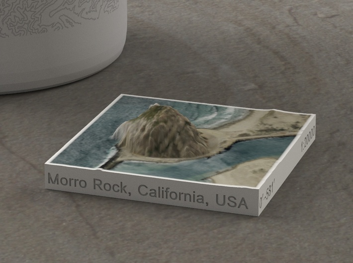 Morro Rock, California, USA, 1:20000 3d printed 