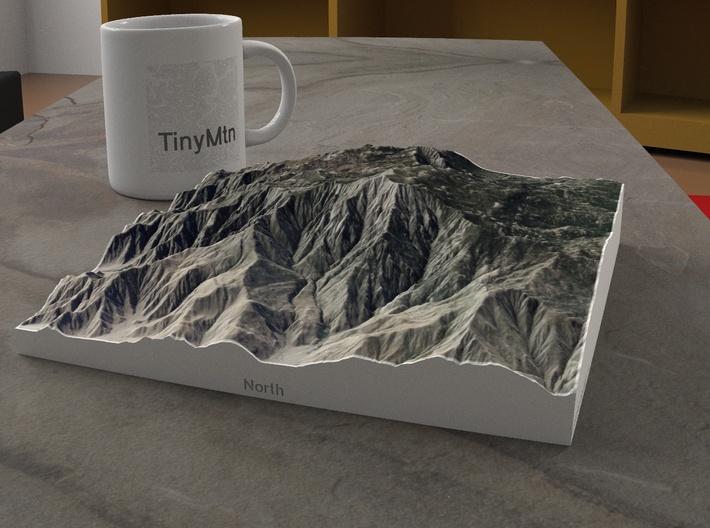 San Jacinto Peak, California, USA, 1:75000 3d printed