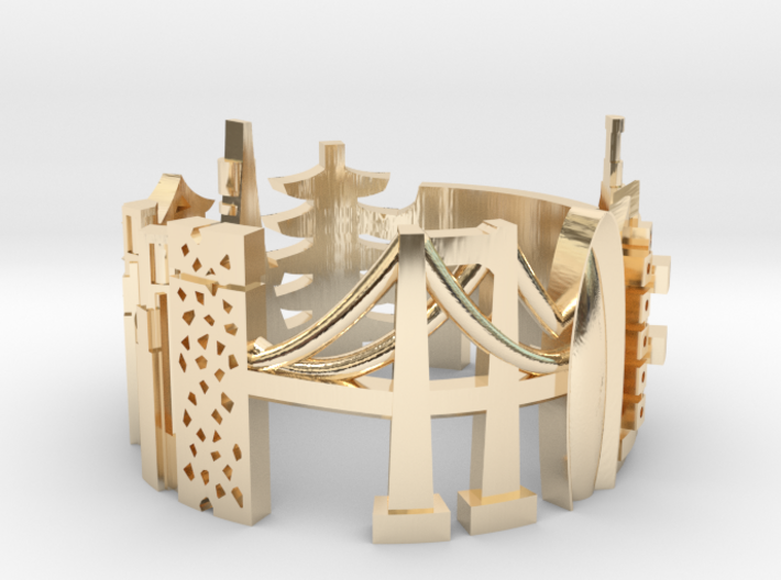 Tokyo - Skyline Cityscape Ring 3d printed