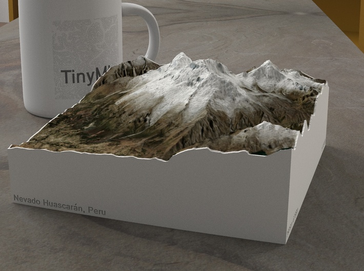 Nevado Huascarán, Peru, 1:100000 Explorer 3d printed