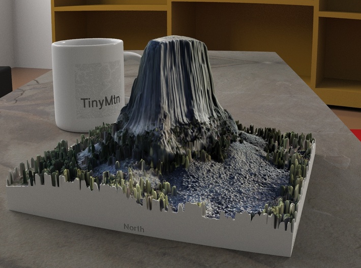 Devils Tower, Wyoming, USA, 1:2500 3d printed 